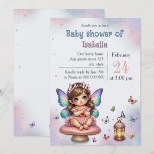 Invitation Baby shower adorable de petite fée