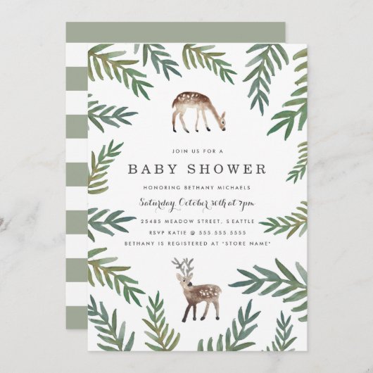 Invitation Baby shower adoré (Devant / Derrière)