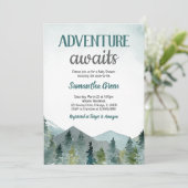 Invitation Baby shower Adventure Await (Debout devant)