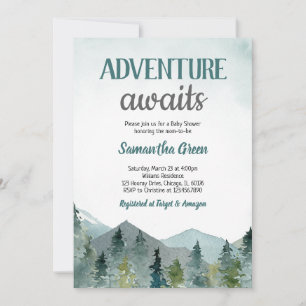 Invitation Baby shower Adventure Await