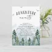 Invitation Baby shower Adventure Await (Debout devant)