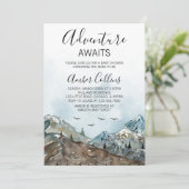 Invitation Baby shower Adventure Await (Debout devant)
