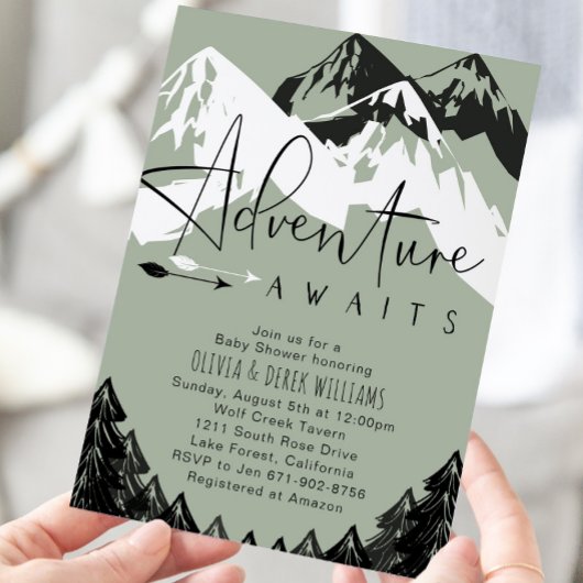 Invitation Baby shower Adventure Await