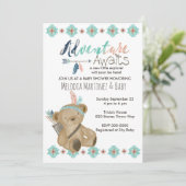 Invitation Baby shower Adventure Await (Debout devant)