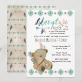 Invitation Baby shower Adventure Await (Devant / Derrière)