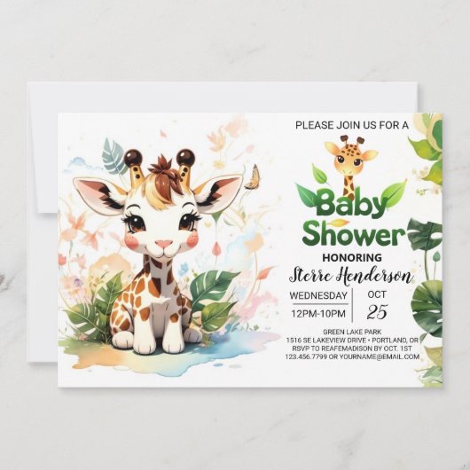Invitation Baby shower Adventure Little Safari Explorers (Devant)