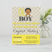 Invitation Baby shower africain-américain des garçons (Debout devant)