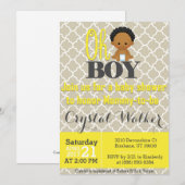 Invitation Baby shower africain-américain des garçons (Devant / Derrière)
