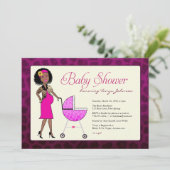 Invitation Baby shower africain américain élégant (Debout devant)