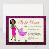 Invitation Baby shower africain américain élégant (Devant / Derrière)