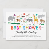 Invitation Baby shower Africain Safari Animaux (Devant)