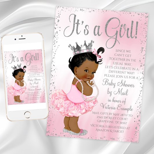 Invitation Baby Shower African Princess par courrier