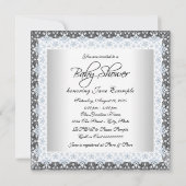 Invitation Baby shower afro-américain bleu et gris (Dos)