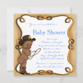 Invitation Baby shower afro-américain de cowboy (Dos)