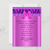 Invitation Baby shower afro-américain fille léopard rose (Dos)