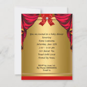 Invitation Baby shower afro-américain fille Red Gold Chaussur (Dos)