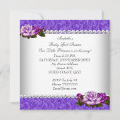 Invitation Baby shower afro-américain fille Rose 3 (Dos)