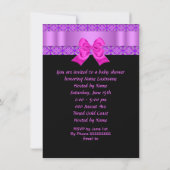 Invitation Baby shower afro-américain fille rose violet chaus (Dos)