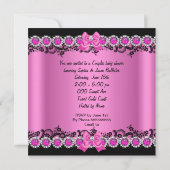 Invitation Baby shower afro-américain fille rose Zebra Pram (Dos)