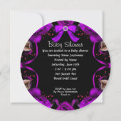 Invitation Baby shower afro-américain fille violet Rose R3 (Dos)
