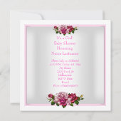 Invitation Baby shower afro-américain mignonne fille rose ros (Dos)