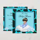 Invitation Baby shower afro-américain Poster de animal (Devant / Derrière)