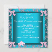 Invitation Baby shower afro-américain Princesse Turquoise ros (Dos)