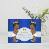 Invitation Baby shower afro-américain Royal Prince Twin (Debout devant)