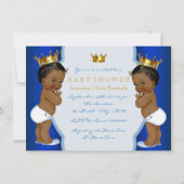 Invitation Baby shower afro-américain Royal Prince Twin (Dos)
