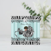 Invitation Baby shower afro-américain Zebra garçon ou fille (Debout devant)