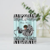 Invitation Baby shower afro-américain Zebra garçon ou fille (Debout devant)