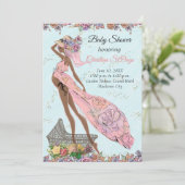 Invitation Baby shower afro-américaine (Debout devant)