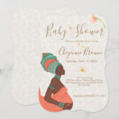 Invitation Baby shower afro-américaine (Devant / Derrière)