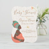 Invitation Baby shower afro-américaine (Debout devant)