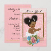 Invitation Baby shower afro-américaine (Devant / Derrière)
