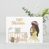 Invitation Baby shower afro-américaine (Debout devant)