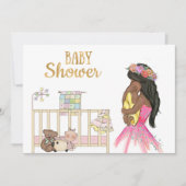 Invitation Baby shower afro-américaine (Devant)