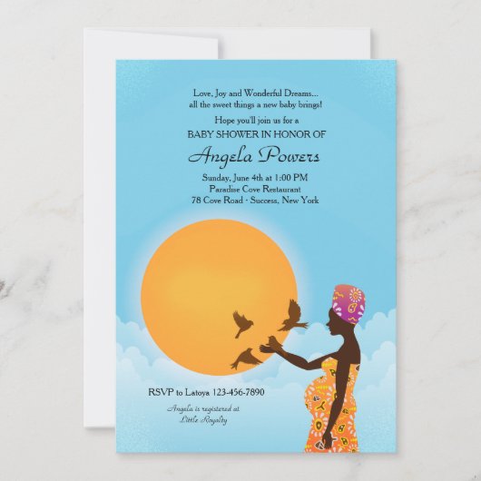 Invitation Baby shower afro-américaine (Devant)
