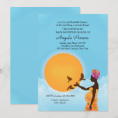 Invitation Baby shower afro-américaine (Devant / Derrière)
