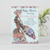 Invitation Baby shower afro-américaine (Debout devant)