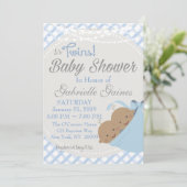 Invitation Baby shower afro-américaine Twin Boys (Debout devant)