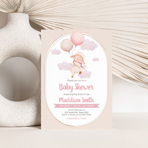 Invitation Baby Shower Agneau Rose