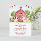 Invitation Baby shower agricole (Debout devant)