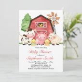 Invitation Baby shower agricole, Baby shower Barnyard (Debout devant)