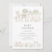 Invitation Baby shower agricole beige minimal (Devant)