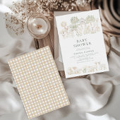 Invitation Baby shower agricole beige minimal