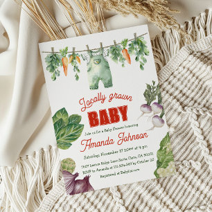 Invitation Baby shower Agricole Biologique Cultivé Localement