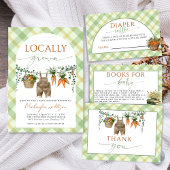 Invitation Baby shower agricole rustique cultivé localement