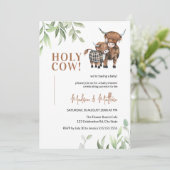 Invitation Baby shower agricole rustique de Holy Cow Greenery (Debout devant)