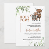 Invitation Baby shower agricole rustique de Holy Cow Greenery (Devant / Derrière)